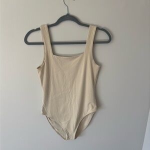 Beige Sleeveless Bodysuit